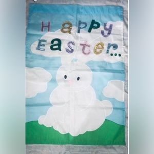 bunny decorative easter flag like new for garden or patio